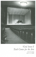 Program Cover for 92nd Street Y, NYC